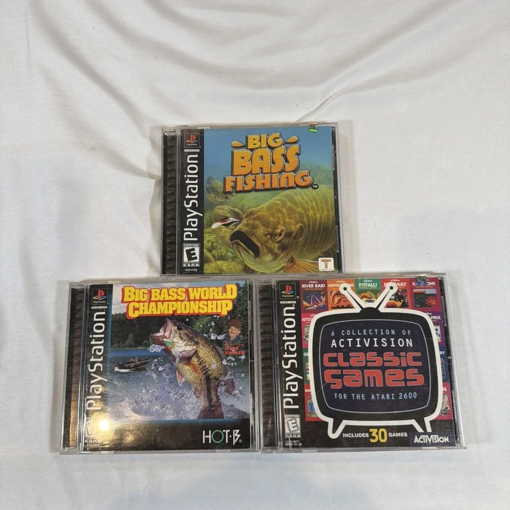 PS1‎ Game Lot Activision Classics Fishing Game & More Complete PlayStation 1